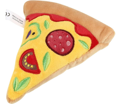 Juguete Con Sonido Pizza De Peluche Resistente A Masticar