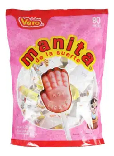 Paleta Manita De La Suerte Vero 80 Piezas