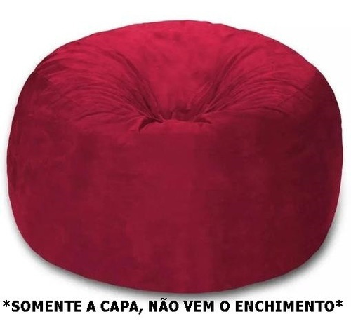 Capa Puff Gigante Sem Enchimento 120x40 Pufe Suede Cor Cinza