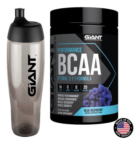 Performance Bcaa Aminos 2:1:1 Giant Sports 240g / 30 Srv / Sabor Blue Raspberry