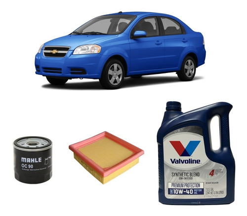 Kit 2 Filtros Chevrolet Aveo Y Valvoline 10w40 X4 Litros