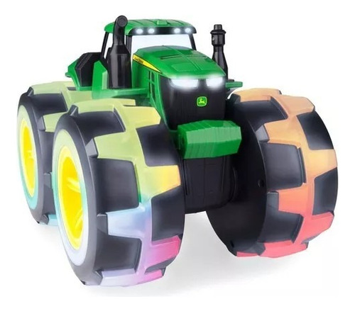 Tractor John Deere Monster Treads Ruedas 4wd Luces Sonido John Deere Verde