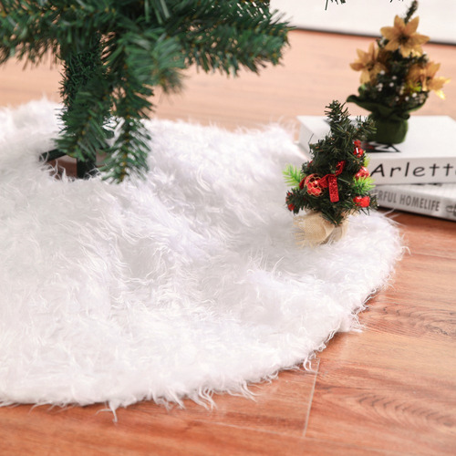 Mc 122cm Decoración De Pie De Arbol Navideño De Felpa Blanca