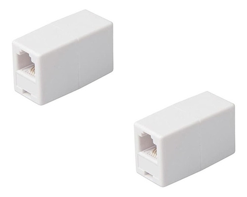 Pack 2 Uniones Rj11 En Color Blanco Contacto Electricidad 