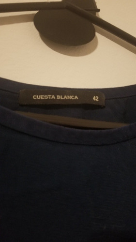 Remera Mangas Largas Cuesta Blanca Mujer Azul