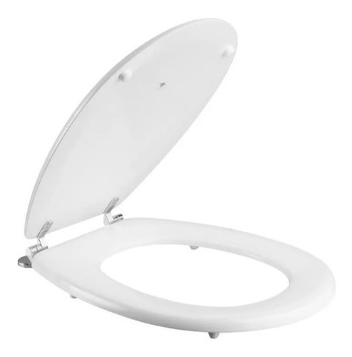 Tapa Asiento Inodoro Adaptable Pilar Herraje Cromo Blanco