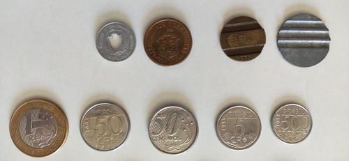 Lote Monedas Ee.uu, Argentina, Brasil, Chile, Fichas, Cospel
