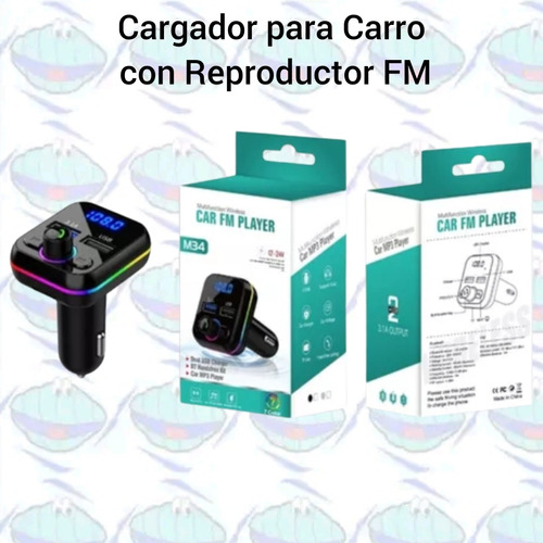 Cargador Para Carros Con Reproductor Fm / Cargadores Carro