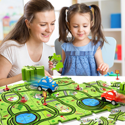 Juego De 48 Piezas De Coches De Carreras Para Niños