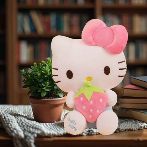 Muñeco De Peluche Hello Kitty Con Fresa Rosa: Dulzura Y Enc