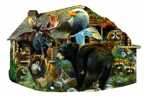 Wildlife Cabin Rompecabezas De Forma Especial De 1000 Piezas