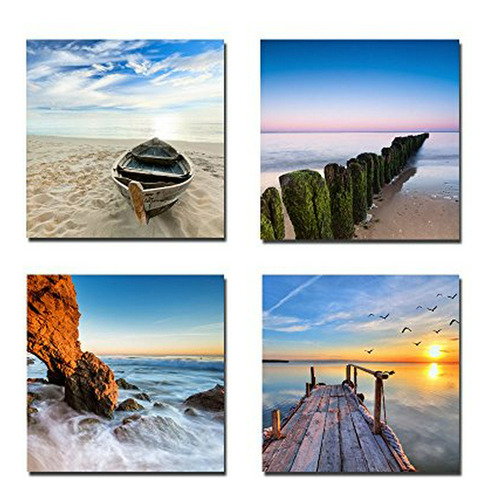 Wieco Art Seaview Modern Seascape Giclee Canvas Prints