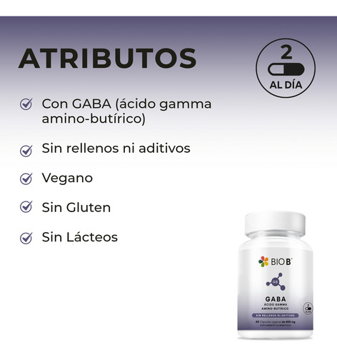 Bio B Gaba 800mg (ácido Gamma Amino-butírico) | 60 Cápsulas