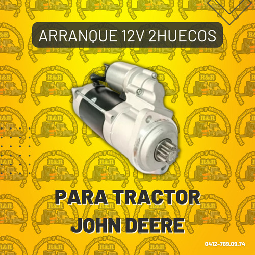 Arranque 12v 2huecos Para Tractor John Deere