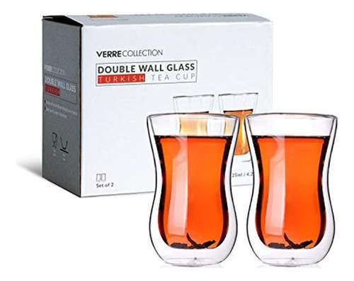 Vasos De Te De Cristal Turcos Originales De Pared 425 Onzas