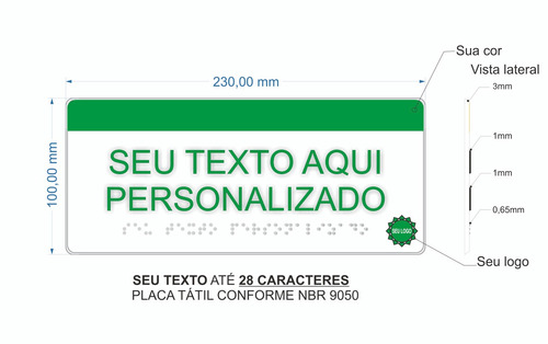 Placa Braille E Relevo Personalizada