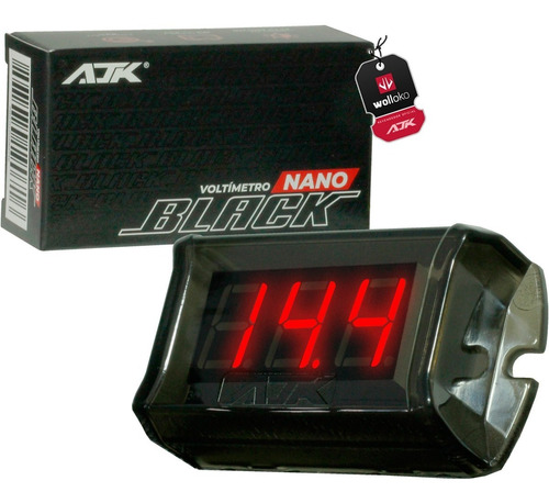 Voltímetro Digital Nano Black 12v 24v Display Vermelho Ajk