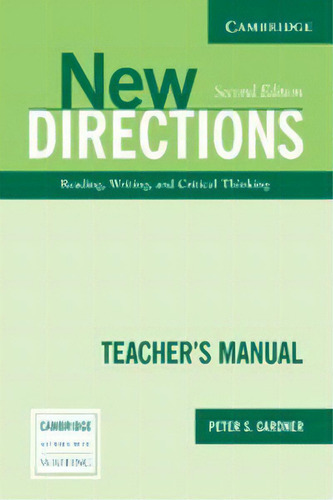 New Directions Teacher's Manual 2nd Edition, De Gardner, Peter S.. Editorial Cambridge University Press, Tapa Blanda En Inglés