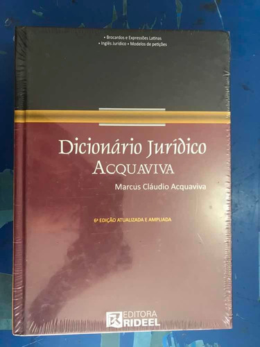 Livro Dicionário Jurídico Acquaviva - 6ª Edição - Novo