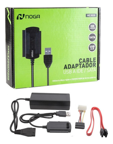 Adaptador Disco Duro Hdd Solido Ssd A Usb Con Fuente Negro