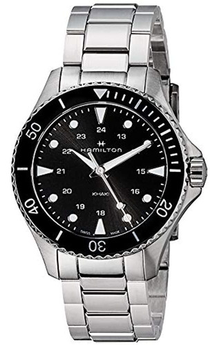 Reloj Hamilton Khaki Navy Scuba De Cuarzo Con Esfera Negra Y