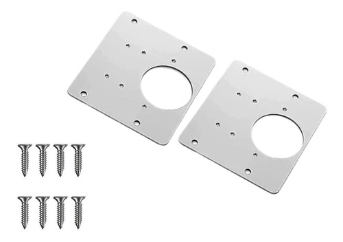 2 Placa Reparo Dobradiça Aço Inox Fixação Porta Armário