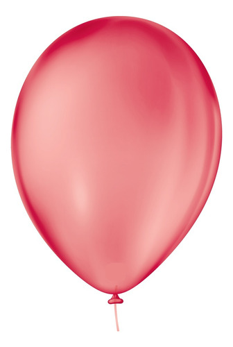50 Unidades - Balão Bexiga Tamanho Nº 9 Cristal Vermelho