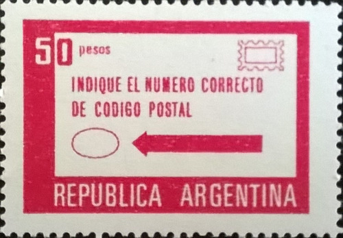 Argentina, Sello Gj 1786 Código Postal 50p 1978 Mint L11580