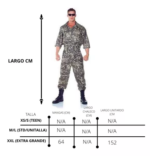 Disfraz Militar Soldado Accesorios Adulto Hombre Plus Size