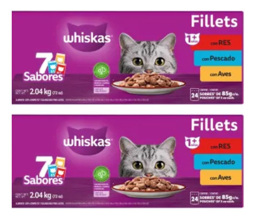 Alimento Para Gato Whiskas 48 Pzas De 85 G