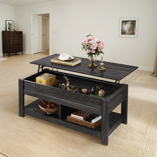 Mesa Auxiliar Elevable 47 Pulgadas Con Compartimento Oculto