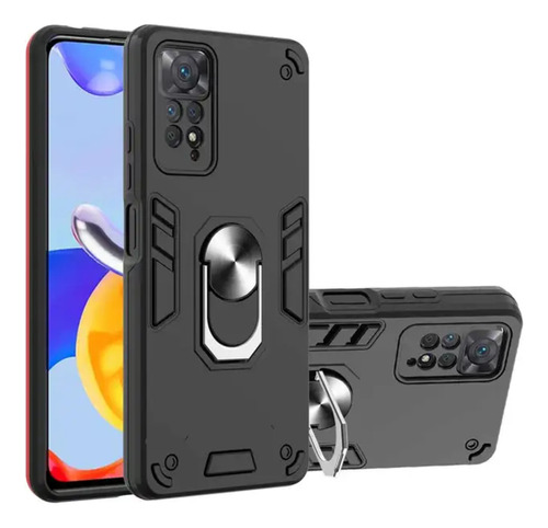 Funda Para Xiaomi Poco X4 Pro 5g Con Anillo Metálico Negro