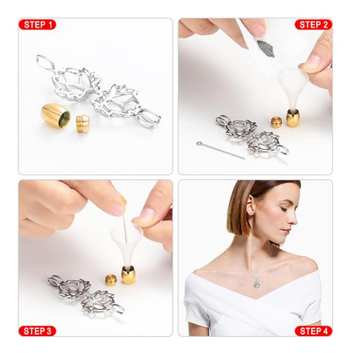 Collar Con Dije De Urna De Loto Con Mini Urna Para Cenizas -