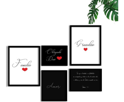 Frases de amor con marcos decorativos de 5 piezas
