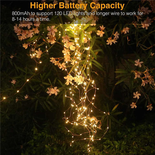 Guirnalda De Luces Solares 24 M Decoración Navideña Tira Led