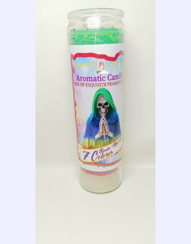 4 Veladoras Esotericas Santa Muerte 7 Colores Aromáticas