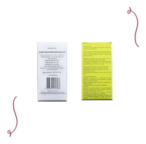 Kit 1 Cx Lanceta Para Lancetador Glicemia Agulha 30g C 100u