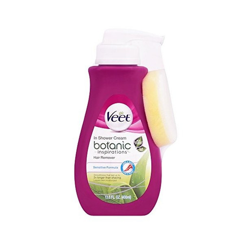 Veet Botánico Inspiraciones En Crema De Ducha, 13.5 Fl Oz., 