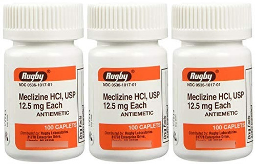 100ct Meclizina Tablets 12,5 Mg (pack De 3)