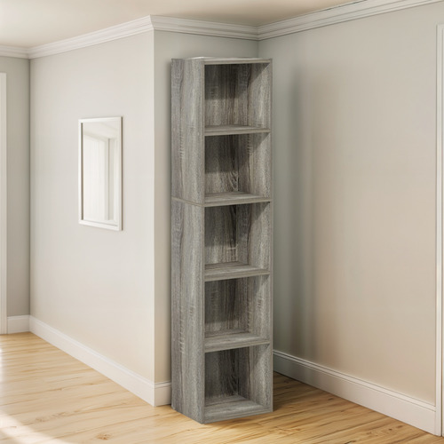 Estantería Para Libros 5 Niveles Cubos Roble Francés