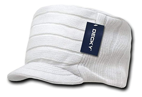 Decky Visera Punto Con Parte Superior Plana, Color Blanco