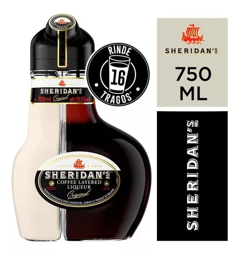 Sheridan's Licor de Café Es un exquisito y delicioso licor doble,  totalmente natural compuesto de crema de vainilla y licor de café y…