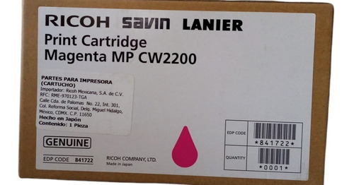 Print Cartridge Magenta Mp Cw2200 Original 841722