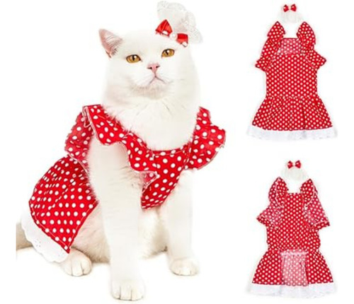 Gatos, Perritos Conjunto De Verano Para Mascotas Pequeñas Rojo-verde Mascota