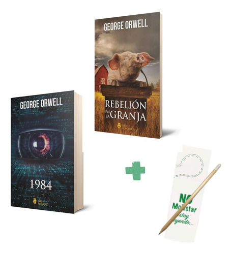1984 + Rebelion Granja - Orwell - Fondo - 2 Libros + Lapiz