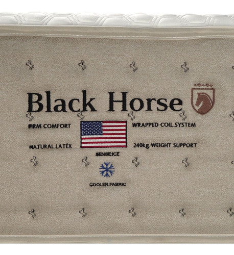 Cama Box King 193x203 Molas Ensacadas Black Horse Fortezza Bege