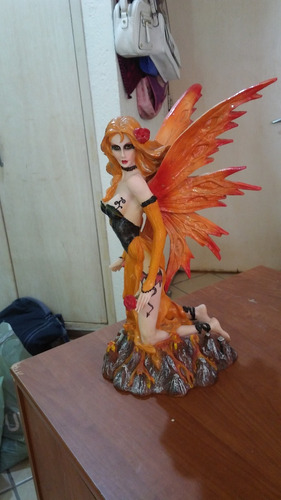 Figura De Hada Naranja De Resina De 40cm De Alto