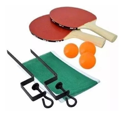 Jogo De Ping Pong Com 2 Raquetes 3 Bolas Rede Suporte