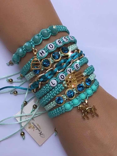 Imagem 6 de 10 de Pulseira Moda Blogueira Praia Verão Olho Grego Búzios Cavalo