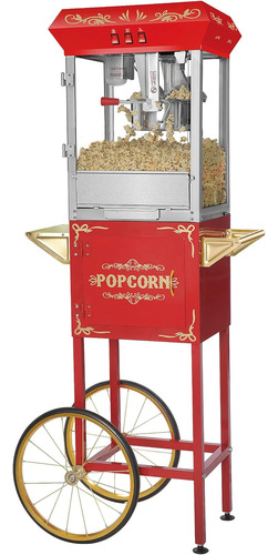 Máquina De Palomitas 8oz Roja Con Hervidor